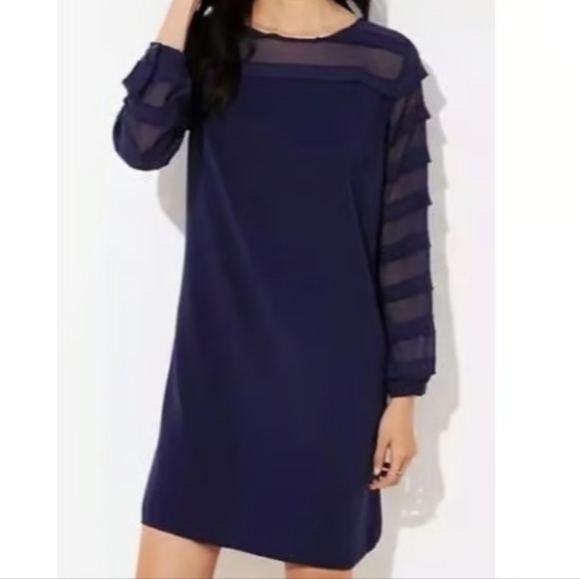 Loft Plus Sheer Longsleeve Sheath Dress - Picture 1 of 9